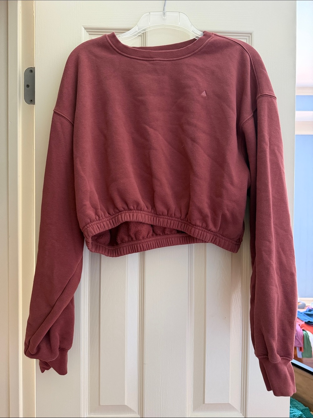 Vitality Cozy Cropped Crew—Rust
